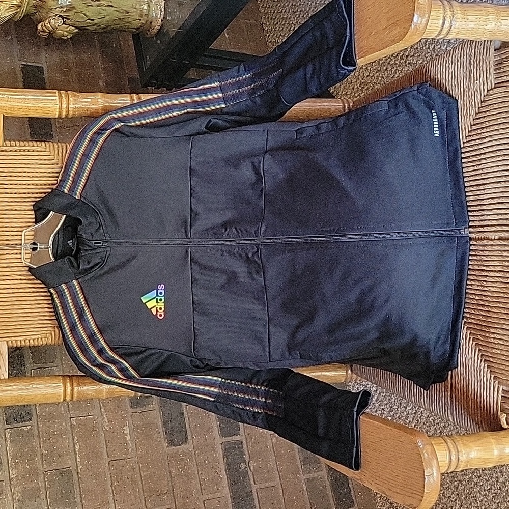 Adidas Tiro Primegreen Aeroready  athletic black/rainbow track jacket, s…